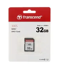 Карта памяти SecureDigital 32Gb Transcend Class10, UHS-1 (TS32GSDC300S)