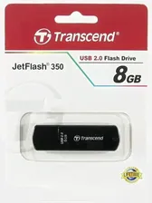Флеш-накопитель 8Gb Transcend JetFlash 350, USB 2.0, пластик, чёрный